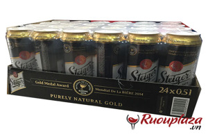 Bia Steiger đen 11° Dark Lager – Thùng 24 lon 500ml