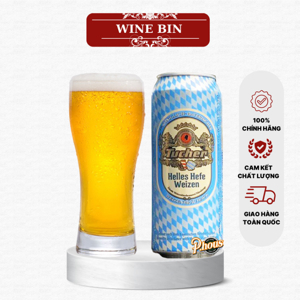 Bia Tucher Helles Hefe Weizen 5,2% Đức – thùng 24 lon 500ml