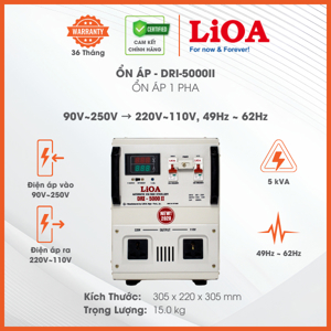 Biến áp tự ngẫu 1 Pha 220V/110V 5KVA-Dây Đồng