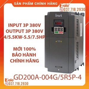 Biến tần INVT GD200A-004G/5R5P-4 - 4kW 3 Pha 380V