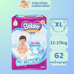 Tã dán Bobby siêu mỏng XL62 (12-17kg)