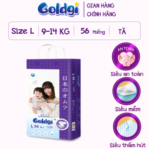 Bỉm dán Goldgi Size L56 (9-14KG)