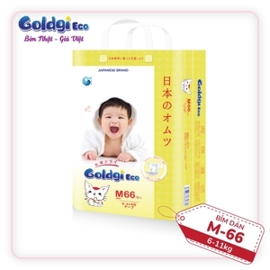 Bỉm dán GOLDGI Size M 66 miếng cho trẻ từ 6-11kg