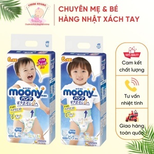 Bỉm quần MOONY L48 L50 size L bịch 48-50 miếng cho bé trai từ 9-14kg