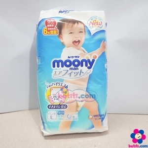 Bỉm quần MOONY L48 L50 size L bịch 48-50 miếng cho bé trai từ 9-14kg