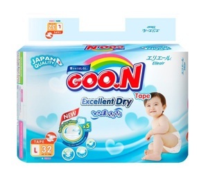 Bỉm-Tã dán Goo.N Jumbo Slim L32 (dành cho trẻ 9-14kg)