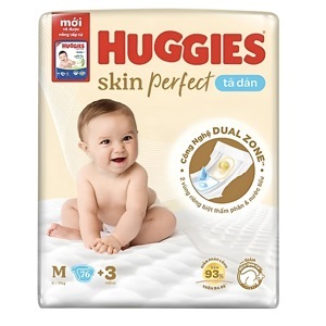 Bỉm - Tã dán Huggies size M - 76 miếng (Cho bé 6 - 11kg)