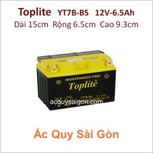 Bình ắc quy Motor Toplite YT7B-BS