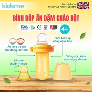 Bình bóp ăn dặm cháo bột kidsme - Từ 04 thàng tuổi