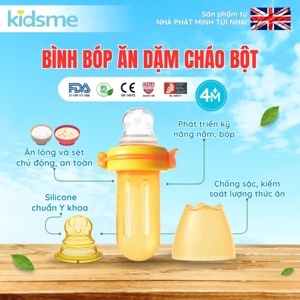 Bình bóp ăn dặm cháo bột kidsme - Từ 04 thàng tuổi