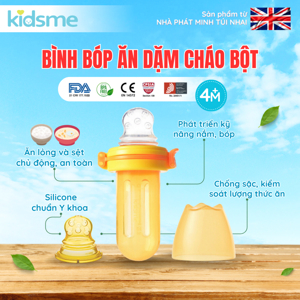 Bình bóp ăn dặm cháo bột kidsme - Từ 04 thàng tuổi