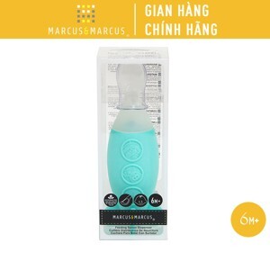 Bình bóp ăn dặm silicon có thìa cho bé Marcus & Marcus