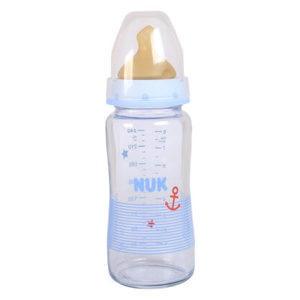 Bình sữa cổ rộng thủy tinh cao su Nuk 240ml