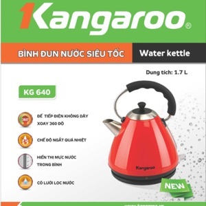 Bình đun nước siêu tốc Kangaroo KG640 - 1.7L, 2200W