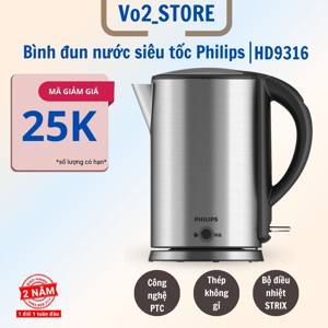 Bình - Ấm đun nước siêu tốc Philips HD9316 (HD-9316) - 1.7 lít, 1800W