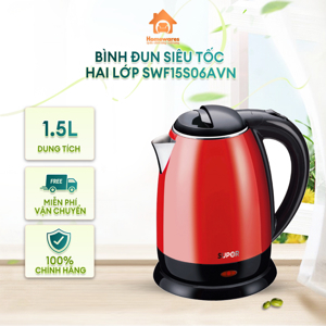 Bình đun siêu tốc Supor SWF15S06AVN - 1.3 Lít/1000W