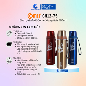 Bình giữ nhiệt Comet CH12-75 500ml