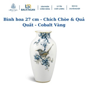 Bình hoa Minh Long Chim Chích Chòe và Quả Quất 27cm