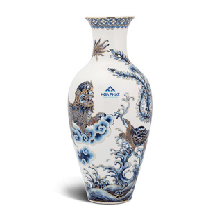 Bình hoa Minh Long Vẽ Tứ Linh – 45cm