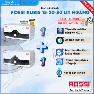 Bình nóng lạnh ngang Rossi Rubis RR 15SL