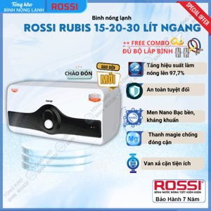 Bình nóng lạnh ngang Rossi Rubis RR 15SL