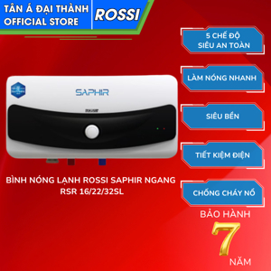 Bình nóng lạnh Rossi Saphir RSR16SL - 16 lít, ngang