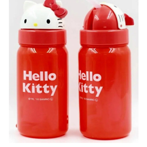 Bình nước có vòi hút skater cho bé hình Hello Kitty 350ml