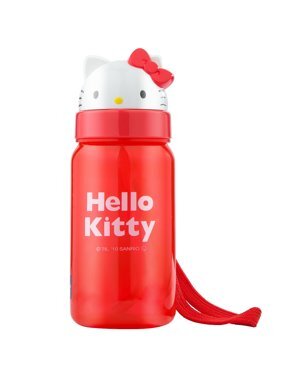 Bình nước có vòi hút skater cho bé hình Hello Kitty 350ml