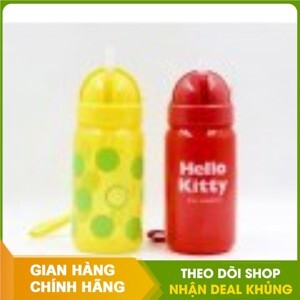 Bình nước có vòi hút skater cho bé hình Hello Kitty 350ml