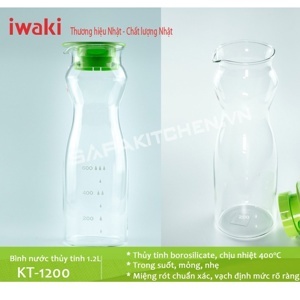 Bình nước thủy tinh Iwaki 1.2L