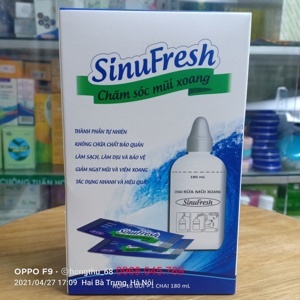 Bình rửa mũi SinuFresh 180 ml + 10 gói muối