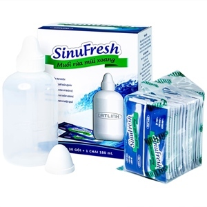 Bình rửa mũi SinuFresh 180 ml + 10 gói muối