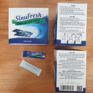 Bình rửa mũi và 50 gói muối Sinufresh cát linh