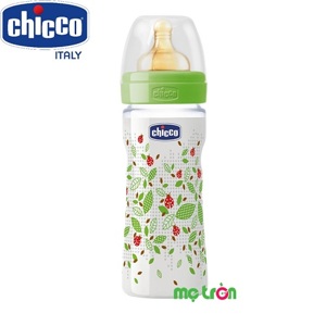 Bình sữa an toàn núm ty cao su Wellbeing Chicco 250ml