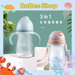 Bình sữa cổ rộng mô phỏng tự nhiên có tay cầm Bebe Confort 240ml