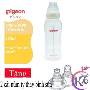 Bình sữa cổ hẹp PP Streamline Pigeon màu hồng - 250ml