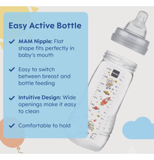 Bình sữa cổ rộng nhựa PP MAM 330ml