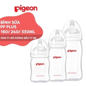 Bình sữa cổ rộng nhựa PP Pigeon 160ml