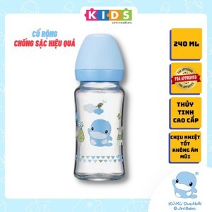 Bình sữa cổ rộng thủy tinh Kuku KU5865 - 240ml