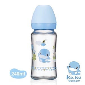 Bình sữa cổ rộng thủy tinh Kuku KU5865 - 240ml