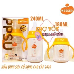 Bình sữa cổ rộng Wesser PPSU 180ml