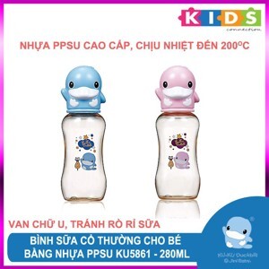 Bình sữa cổ thường nhựa PPSU Kuku KU5861 - 280ml