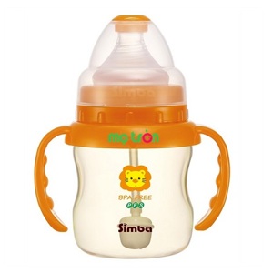 Bình sữa hồ lô cổ rộng  tay cầm Pes Simba S6887 - 150ml