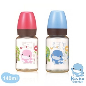 Bình Sữa Nhựa PES Cổ Thường Kuku KU5850A - 140 ml