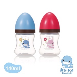 Bình sữa nhựa PP cổ rộng Kuku KU5929A - 140ml