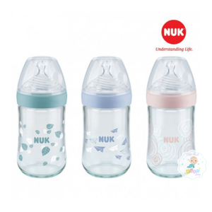 Bình sữa Nuk Nature Sense thủy tinh 120ml S1-M