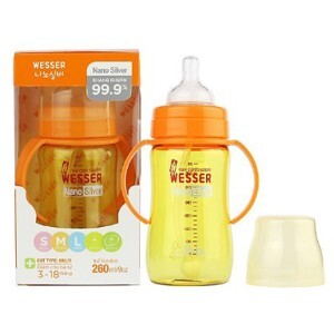 Bình sữa ống hút Wesser Nano Silver 260ml