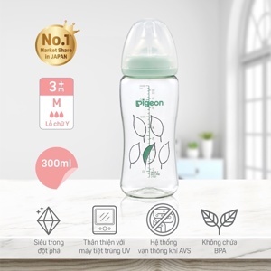 Bình sữa cổ rộng Pigeon 300ml