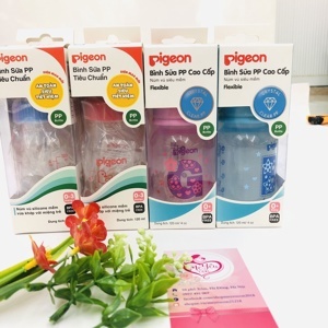 Bình sữa Pigeon PP cao cấp màu hồng bé gái - 120ml