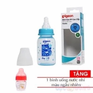 Bình sữa Pigeon PP cao cấp màu hồng bé gái - 120ml